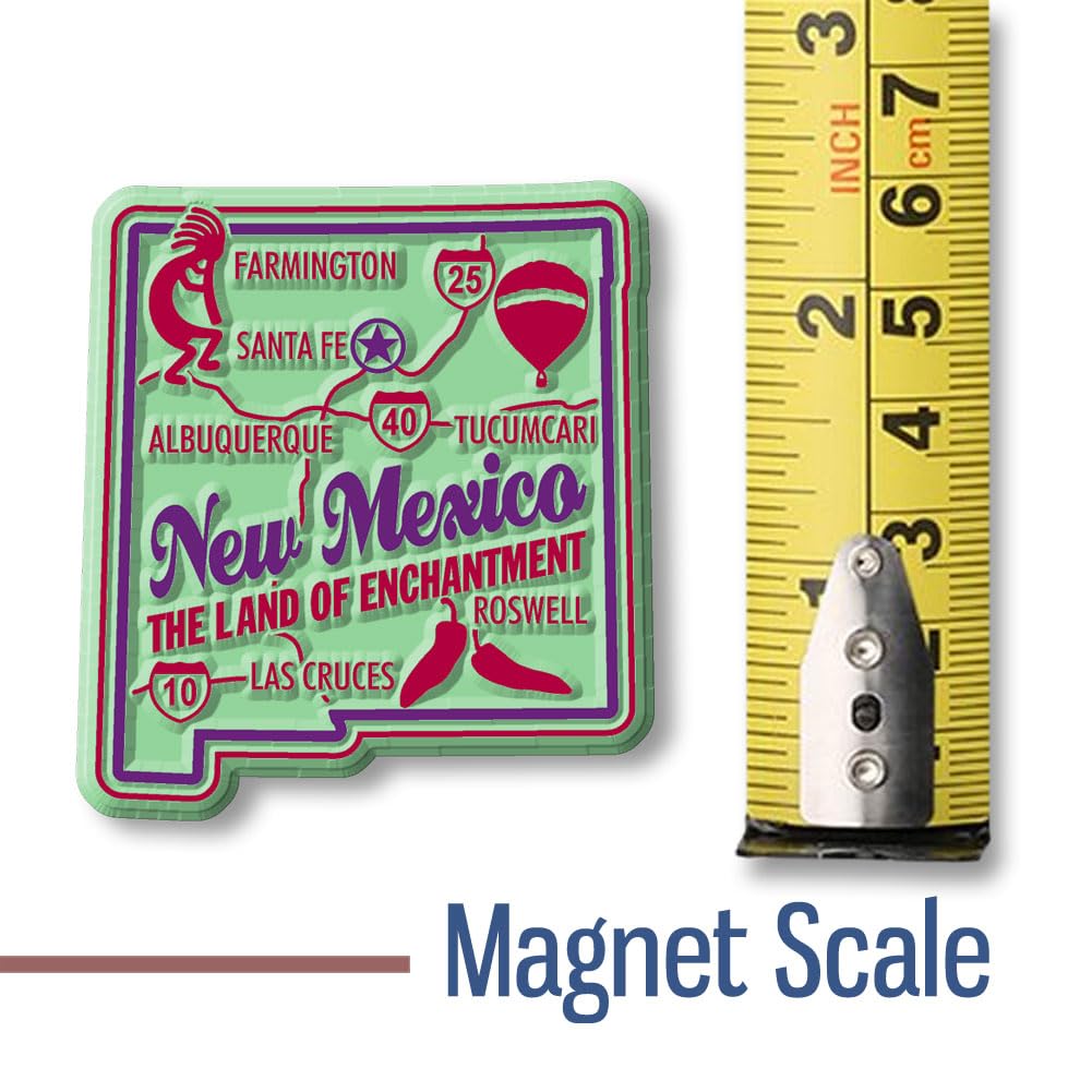 New Mexico Premium State Magnet by Classic Magnets, 2" x 2.2", Collectible Souvenirs Made in The USA