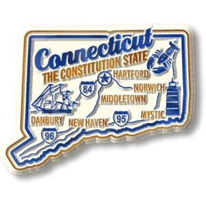 connecticut premium state magnet by classic magnets, 2.6" x 2", collectible souvenirs made in the usa