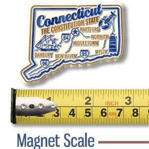 Connecticut Premium State Magnet by Classic Magnets, 2.6" x 2", Collectible Souvenirs Made in The USA