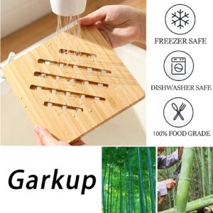 Trivet,Bamboo Trivet,wooBamboo Trivet Kitchen Bamboo Hot Pads Trivet Natural Bamboo Trivet Mat Set for Hot Dishes/Pot/Bowl/Teapot/Hot Pot Holders 4 Square 4 Roundness 1 Storage rackden trivets. … …