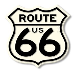 large route 66 shield highway sign magnet by classic magnets, 3" x 3", collectible souvenirs made in the usa