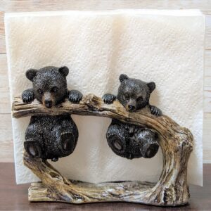 Bear Cubs Hanging on Tree Branch Decorative Napkin Holder (Mail Holder)