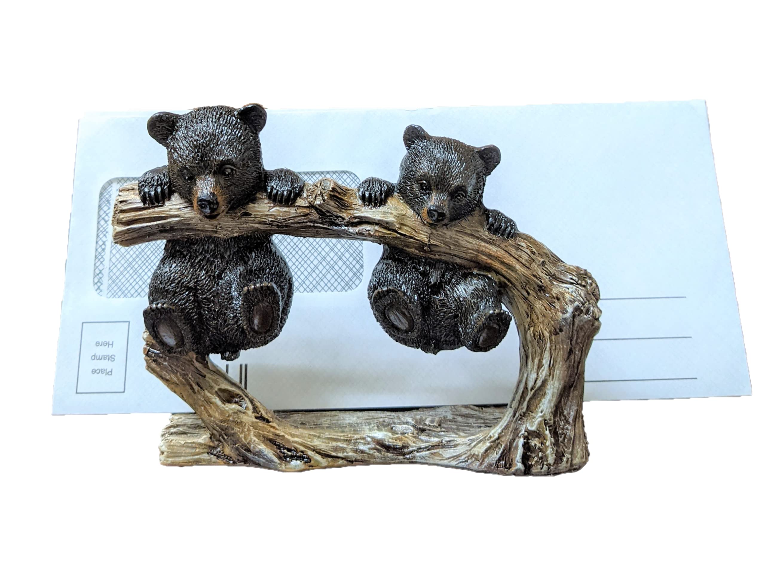 Bear Cubs Hanging on Tree Branch Decorative Napkin Holder (Mail Holder)