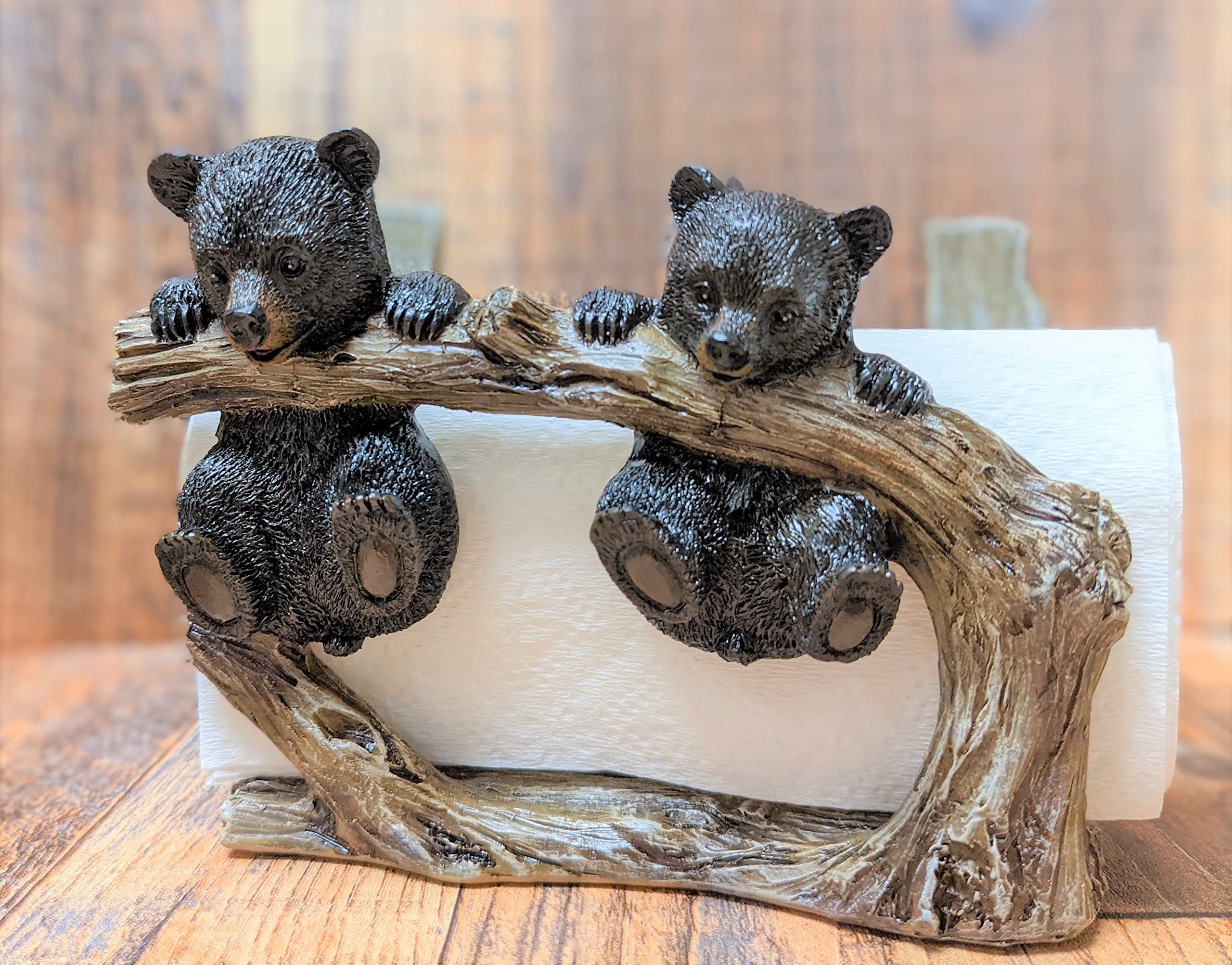 Bear Cubs Hanging on Tree Branch Decorative Napkin Holder (Mail Holder)