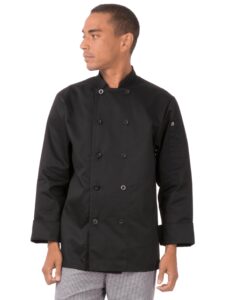 chef works unisex bastille chef coat, black, medium