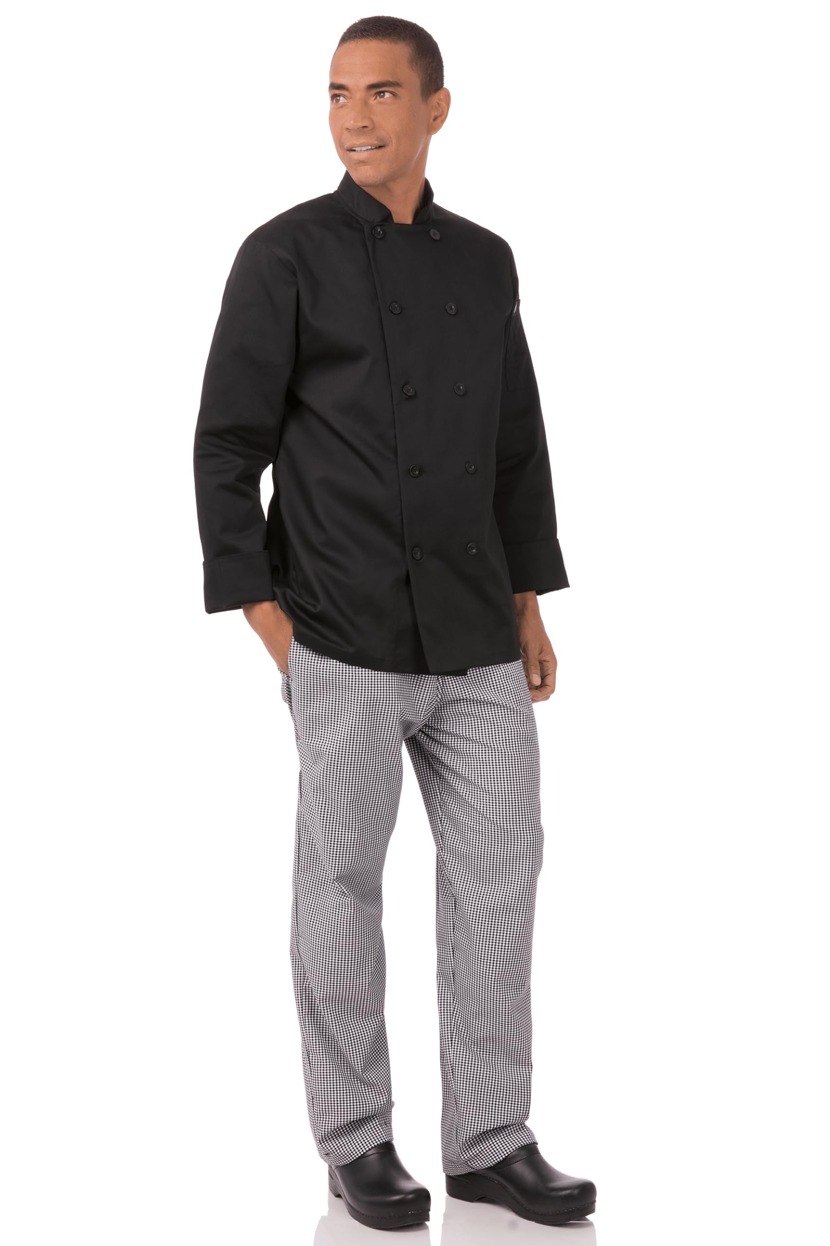 Chef Works Unisex Bastille Chef Coat, Black, Medium