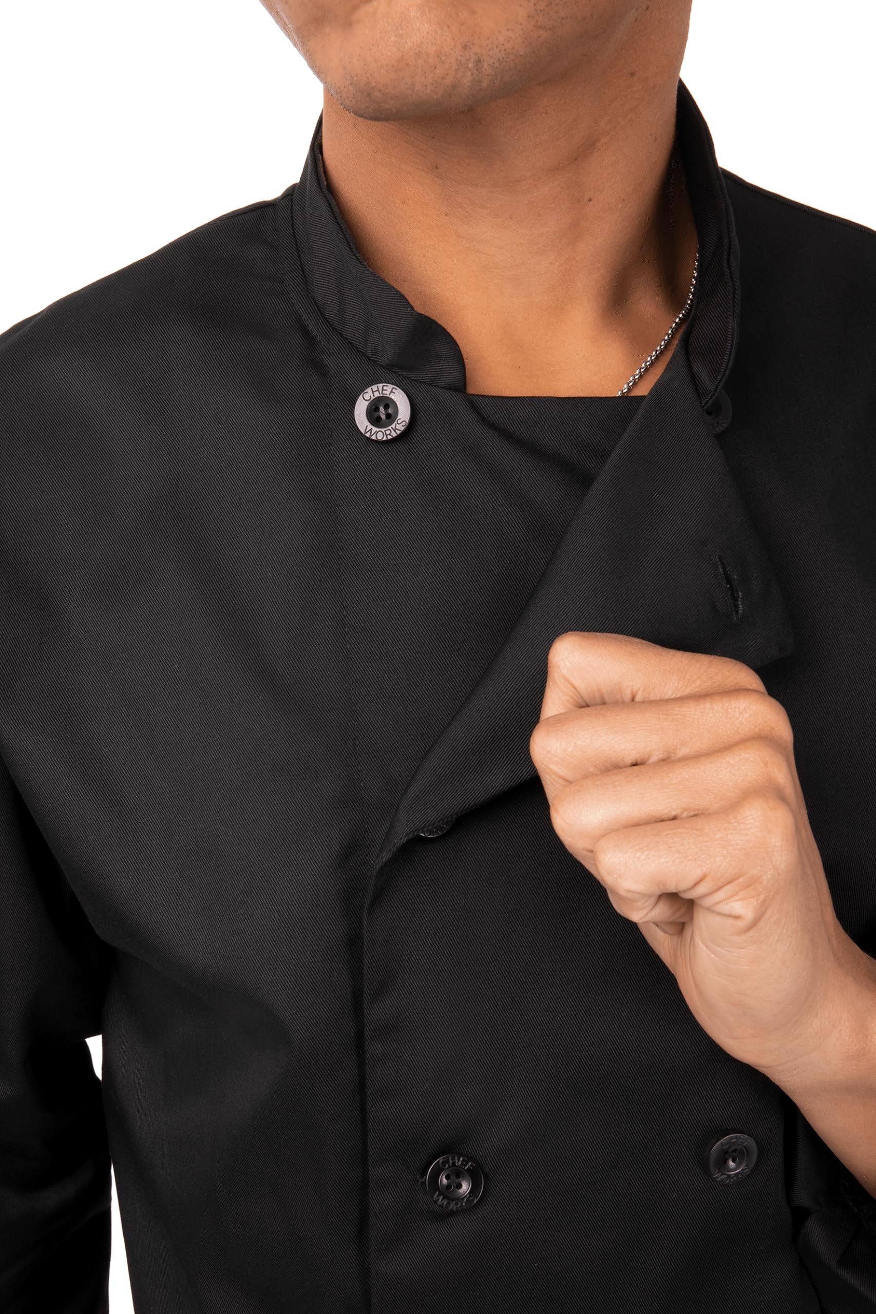 Chef Works Unisex Bastille Chef Coat, Black, Medium