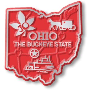 ohio small state magnet by classic magnets, 1.7" x 1.8", collectible souvenirs made in the usa