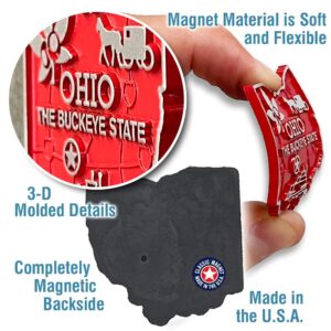 Ohio Small State Magnet by Classic Magnets, 1.7" x 1.8", Collectible Souvenirs Made in The USA