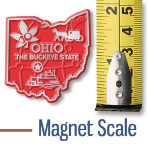 Ohio Small State Magnet by Classic Magnets, 1.7" x 1.8", Collectible Souvenirs Made in The USA