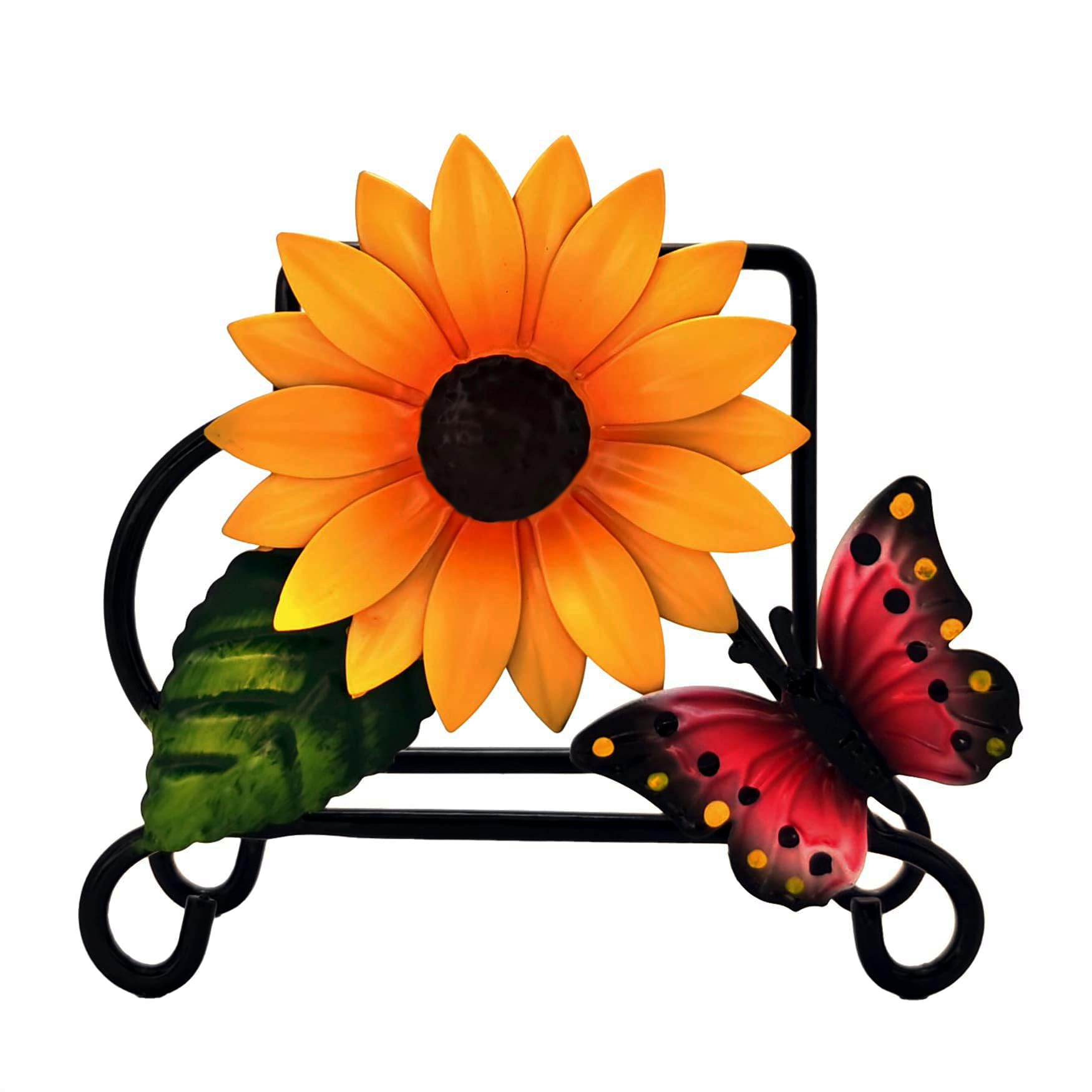 Sunflower Napkinholder Vintage Metal Tissue Rack For Countertops, Napkin Paper Holder Stand for Home and Kitchen Decor Accessories