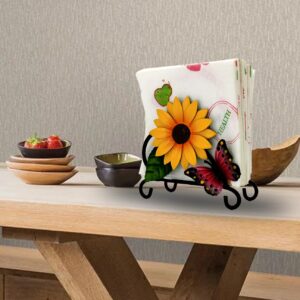 Sunflower Napkinholder Vintage Metal Tissue Rack For Countertops, Napkin Paper Holder Stand for Home and Kitchen Decor Accessories