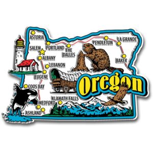 oregon jumbo state magnet by classic magnets, 4" x 2.6", collectible souvenirs made in the usa