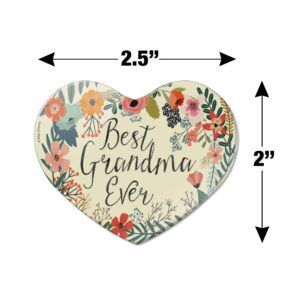 Best Grandma Ever Floral Heart Acrylic Fridge Refrigerator Magnet