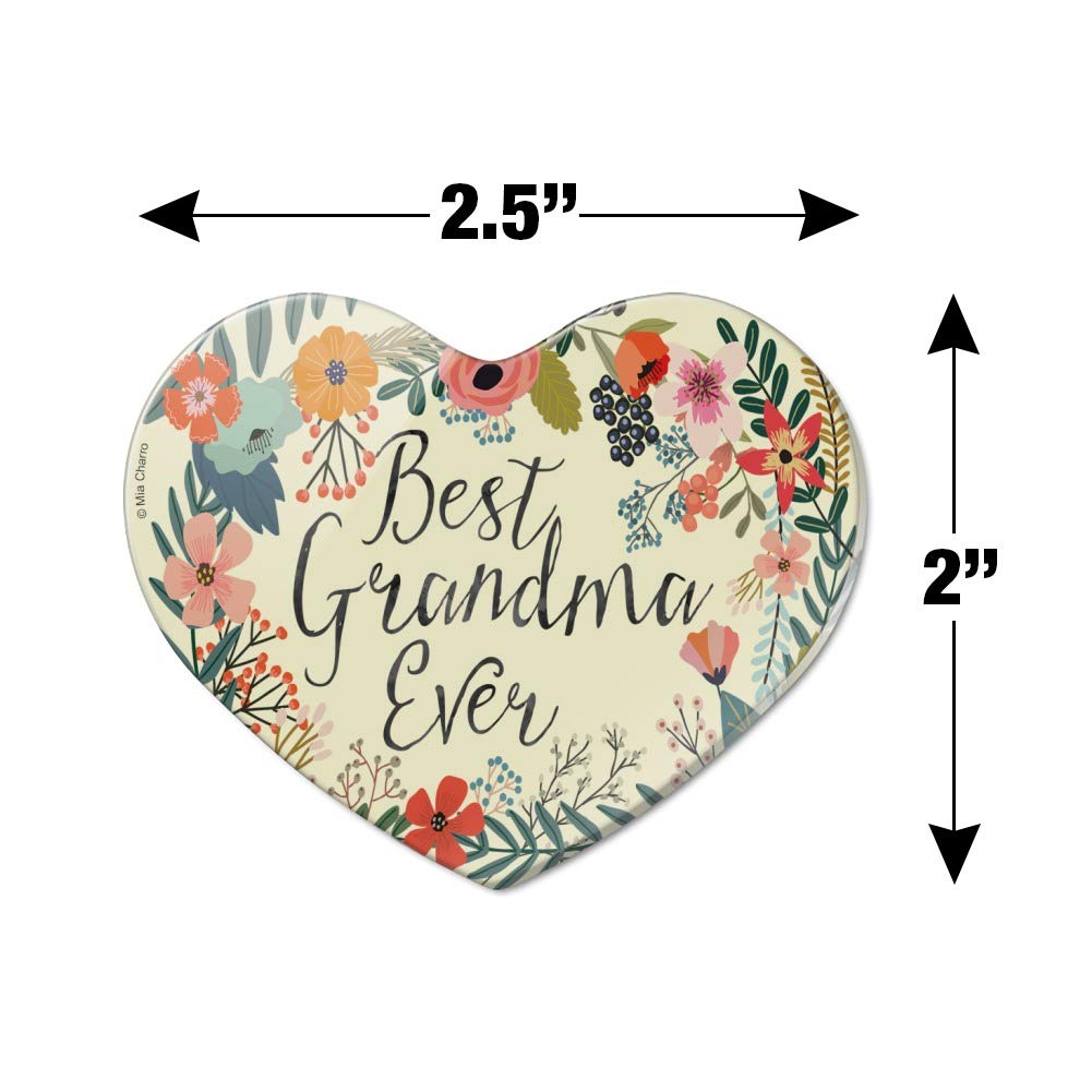 Best Grandma Ever Floral Heart Acrylic Fridge Refrigerator Magnet