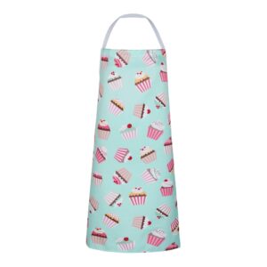 rosielily cupcake apron for women cute apron cake apron for teen girls baking apron kitchen apron for cooking gardening grilling bbq blue baking gift for baker baking supplies teen apron