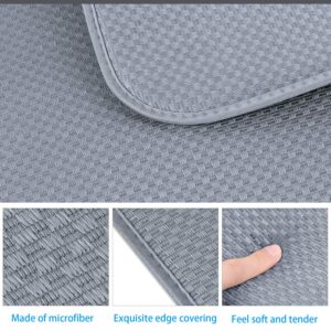 2 Pack Dish Drying Mats for Kitchen, Microfiber Dish Drying Rack Pad, Kitchen Counter Mat - 18X16 Inch