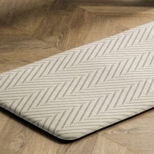 nuLOOM Casual Herringbone Anti Fatigue Kitchen or Laundry Room Comfort Mat, 2x3, Beige