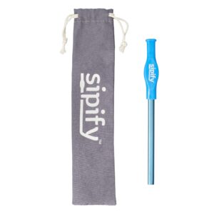 protect teeth from coffee & tea stains - sipify flow limiting reusable straw for hot drinks - stainless steel straw with silicone cover protects from scalding - dishwasher safe - 6.75" standard size