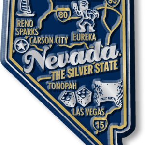 Nevada Premium State Magnet by Classic Magnets, 1.9" x 2.7", Collectible Souvenirs Made in The USA