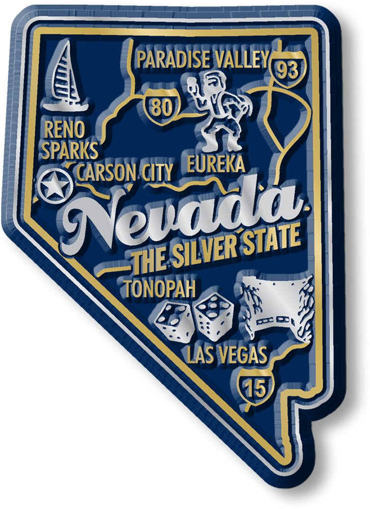 Nevada Premium State Magnet by Classic Magnets, 1.9" x 2.7", Collectible Souvenirs Made in The USA