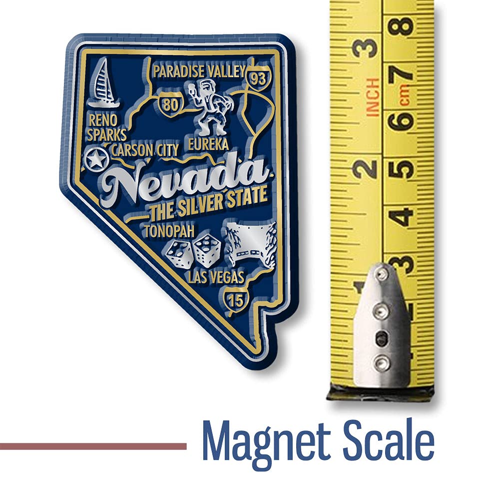 Nevada Premium State Magnet by Classic Magnets, 1.9" x 2.7", Collectible Souvenirs Made in The USA