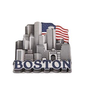 boston skyline flag magnet