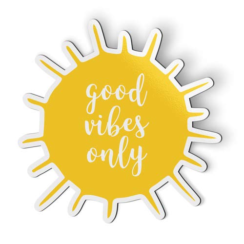 AK Wall Art Good Vibes Only Happy Sun Sunshine - Magnet - Car Fridge Locker - Select Size