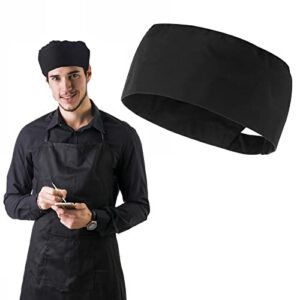 yolev mesh top skull cap professional catering chefs hat black adjustable food service caps for kitchen cooking service and other work black