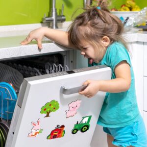 12 Pieces Farm Animals Refrigerator Magnets Farmhouse Toddlers Educational Refrigerator Decorative Magnetic Nursery Cat Dog Cow Rabbit Farm Animals Party Favors Locker Dishwasher Stickers