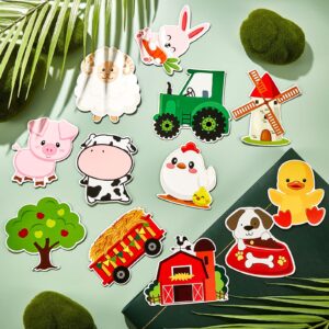 12 Pieces Farm Animals Refrigerator Magnets Farmhouse Toddlers Educational Refrigerator Decorative Magnetic Nursery Cat Dog Cow Rabbit Farm Animals Party Favors Locker Dishwasher Stickers