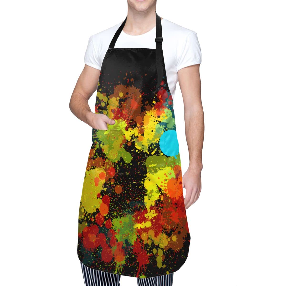 Artist Apron For Adults, Apron For Painting, Apron Gifts For Artists, Canvas Apron, Art Teacher, Pottery,Smock Stylist, Waterproof Stain Resistance, 33inch By 27.5inch (BLACK1)