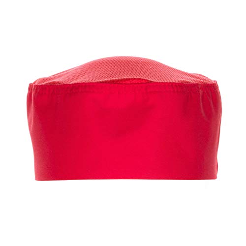 Chef Works Unisex Cool Vent Chef Beanie, Red, Small/Medium