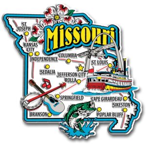 missouri jumbo state magnet by classic magnets, 3.6" x 3.5", collectible souvenirs made in the usa