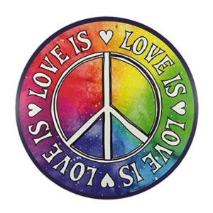 inspirational car magnet love is love peace magnetic decal for locker or fridge, 5 1/2 inch