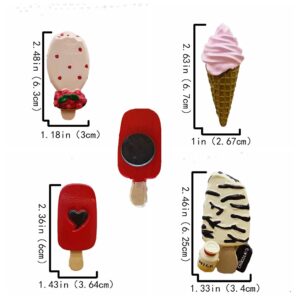 Miswee 8 pcs/Set 3D Resin Refrigerator Magnets Series Home Decor Fridge Magnetic Stickers Photo Office Message Kitchen Accessories (Ice Cream Series)