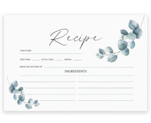 premium recipe cards double sided- 4x6 inches thick recipe card with plenty of writing space - set of 50 blank recipe cards - ideal recipe cards for bridal shower, weddings,graduation and mother's day