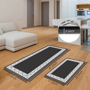 FITHOME Anti Fatigue Kitchen Mat, 2PCS Cushioned Mats for Kitchen Floor/Laundry Room/Office, Waterproof Comfort Rugs at Home (17.3'' x 47.2'' + 17.3'' x 29.5'')