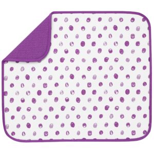 s&t inc. absorbent, reversible microfiber dish drying mat for kitchen, 16 inch x 18 inch, paint dots