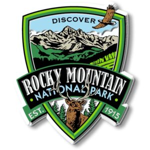 rocky mountains national park magnet by classic magnets, 2.8" x 3.3", collectible souvenirs made in the usa