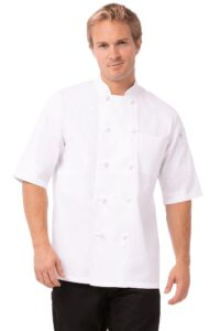 chef works men's tivoli chef coat, white, small