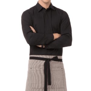 Chef Works Unisex Portland Half Bistro Apron, Black, One Size