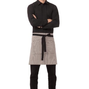 Chef Works Unisex Portland Half Bistro Apron, Black, One Size