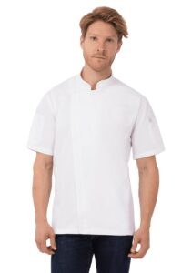 chef works men's rochester chef coat, white, medium