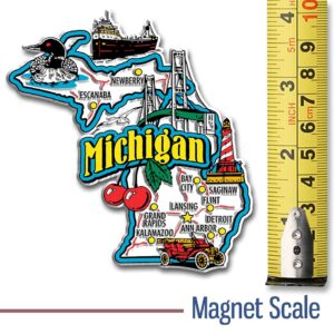 Michigan Jumbo State Magnet by Classic Magnets, 3.7" x 3.9", Collectible Souvenirs Made in The USA