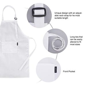 ESHATO Kids Chef Apron and Hat Set, Cotton Material Child Chef Costume, Perfect for 5 to12 Years Old Children Cooking, Baking, Painting