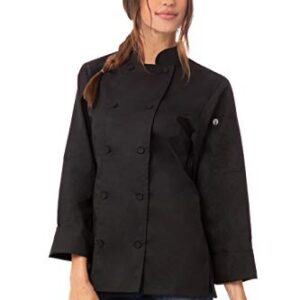 Chef Works Women's Sofia Chef Coat, Black, Medium