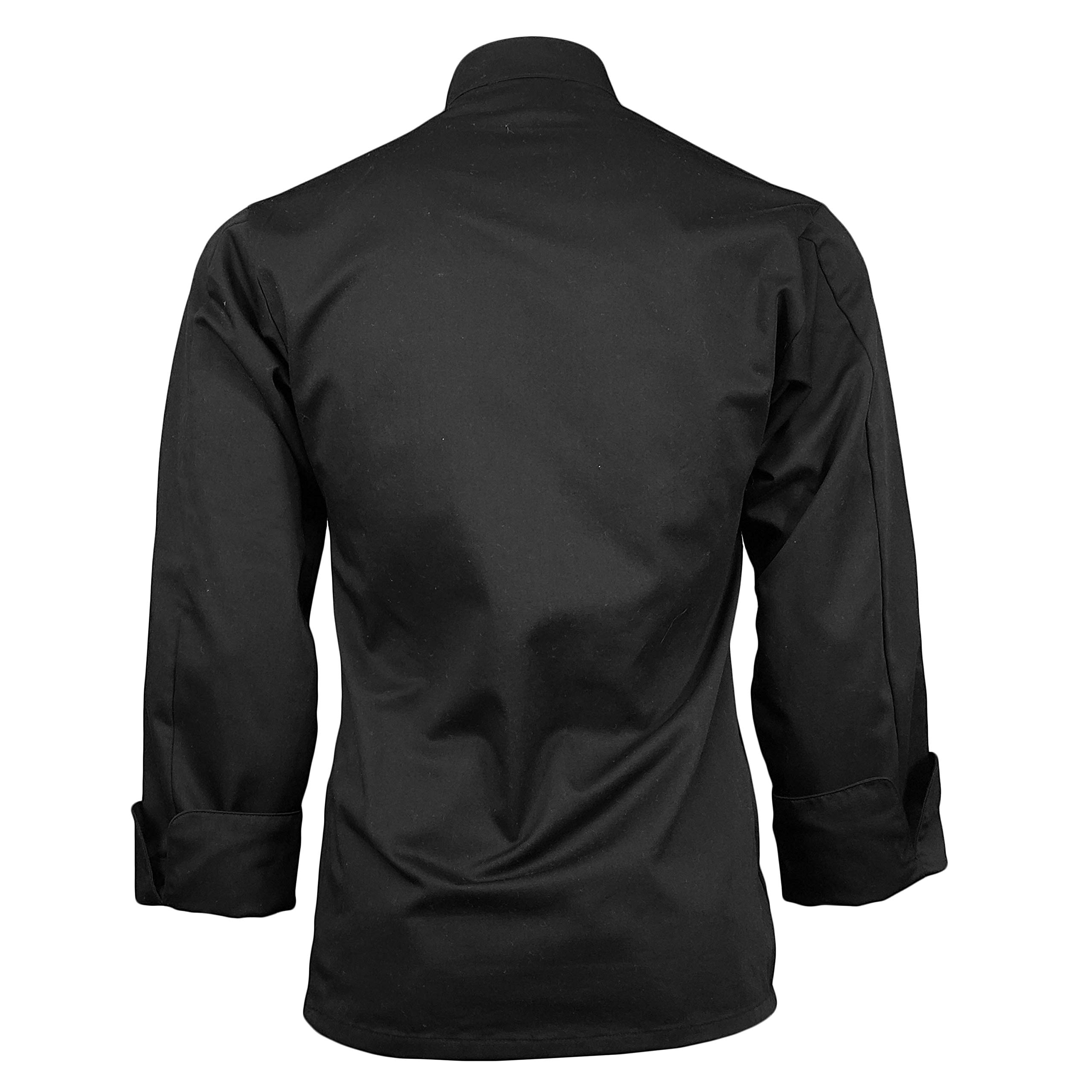 ChefsCloset Black Long Sleeve Button Chef Coat/Jacket - Unisex - Large