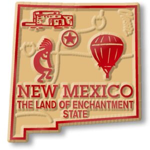 new mexico small state magnet by classic magnets, 1.7" x 1.8", collectible souvenirs made in the usa