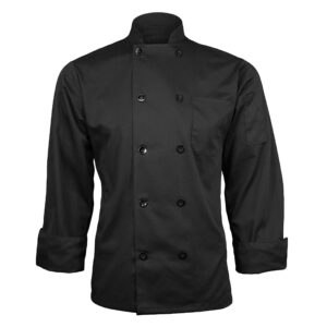 ChefsCloset Black Long Sleeve Button Chef Coat/Jacket - Unisex - Large